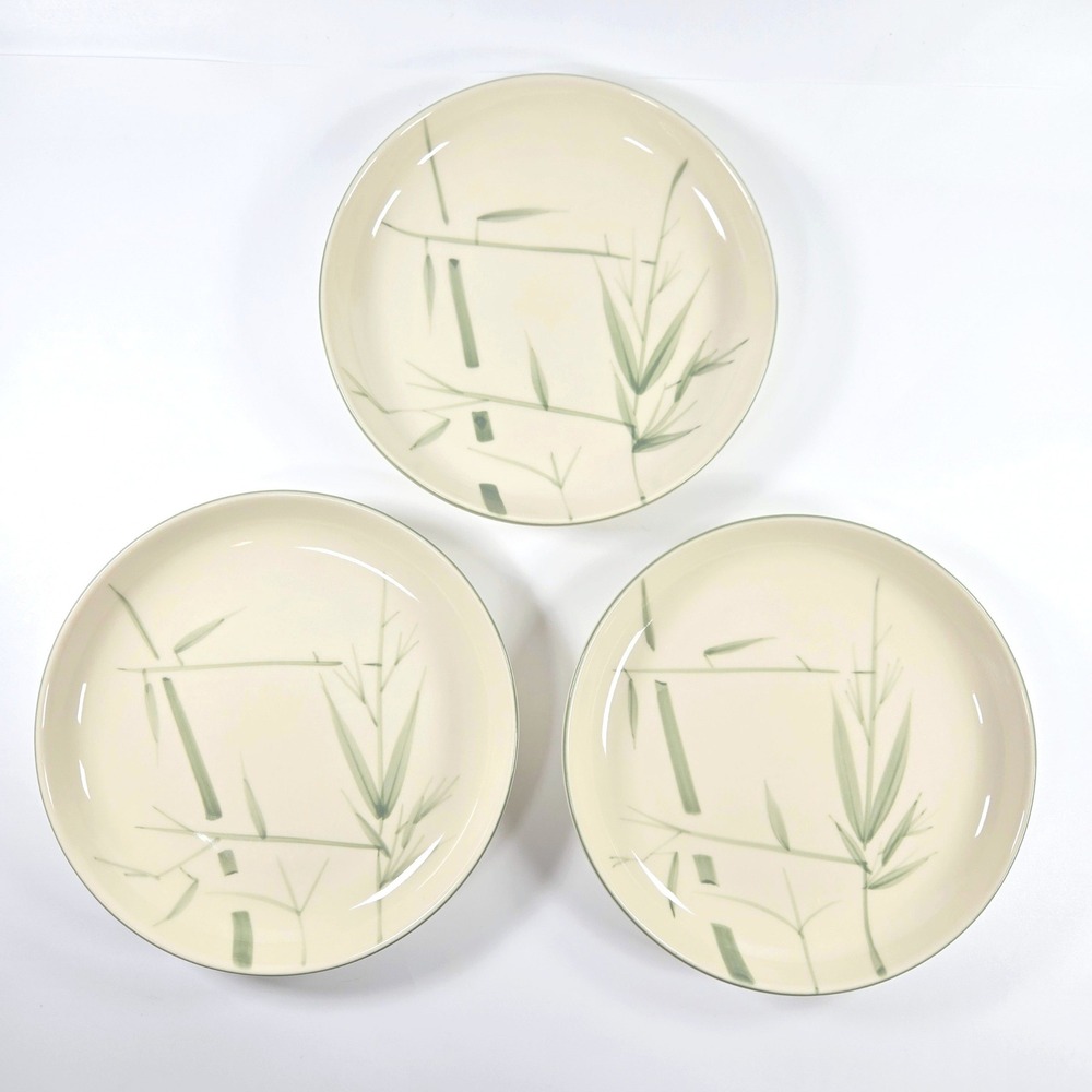 Winfield True Porcelain Bamboo Salad Plates 7.5" in Set of 3 Hand Crafted USA